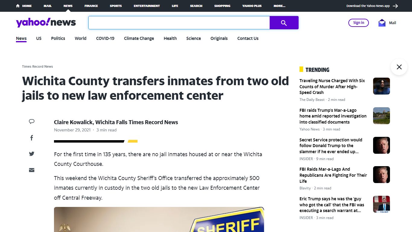 Wichita County transfers inmates from two old jails to new ...