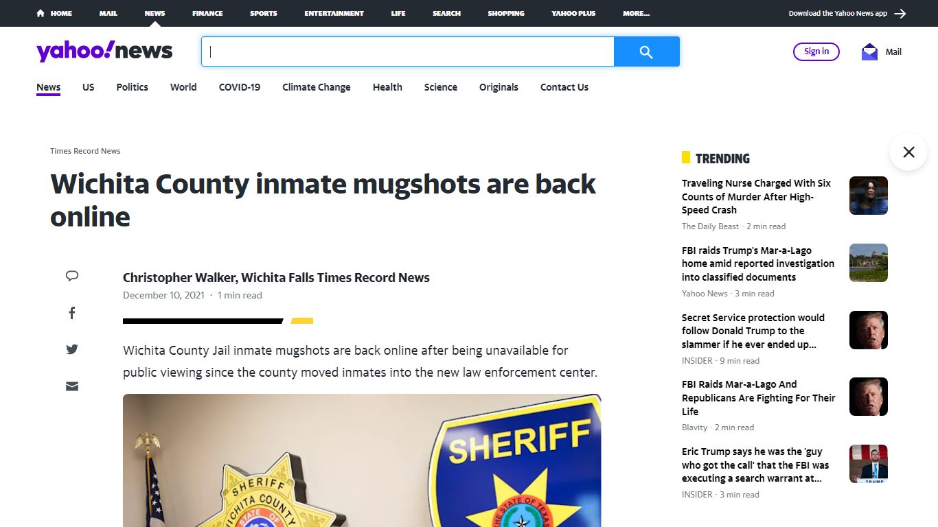 Wichita County inmate mugshots are back online